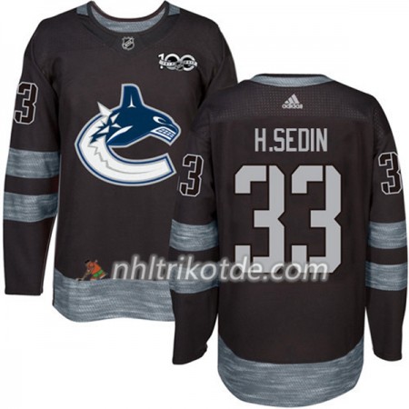 Vancouver Canucks Trikot Henrik Sedin 33 1917-2017 100th Anniversary Adidas Schwarz Authentic - Herren
